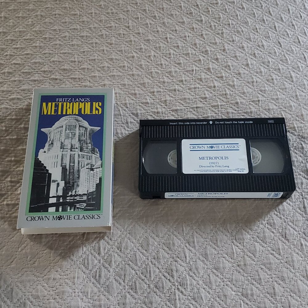 Metropolis VHS Tape 1926 Fritz Lang Sci-Fi Video Silent Crown Movie Classic